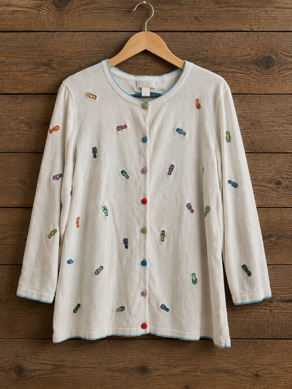 Christopher & Banks Women’s White Embroidered Button-Front Cardigan & Tank